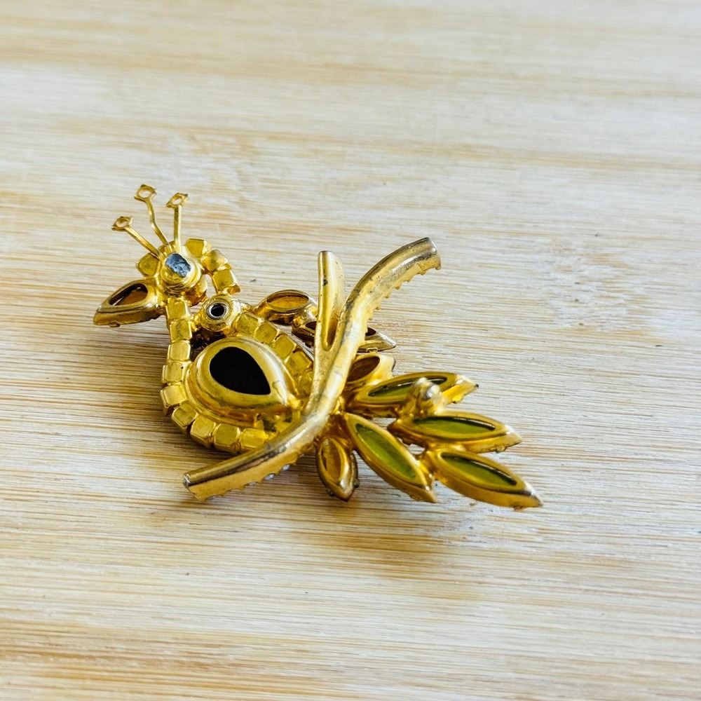 VTG Parrot Bird Brooch pin D&E Juliana Book Piece Rhinestone AS IS Repair Parts - Picture 4 of 7